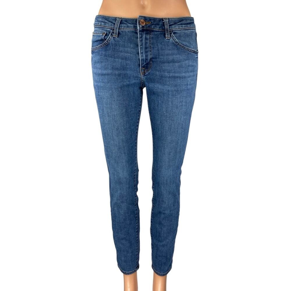 &Denim Women's Blue Medium Wash Low Waist Skinny Casual Denim Jeans Size 29/30